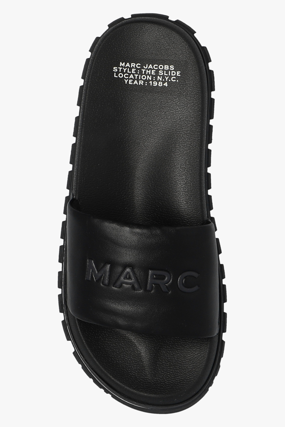 【関税込み】Marc Jacobs ブラック The Slides スライド Marc Jacobs The Slide Sandals | Neiman Marcus